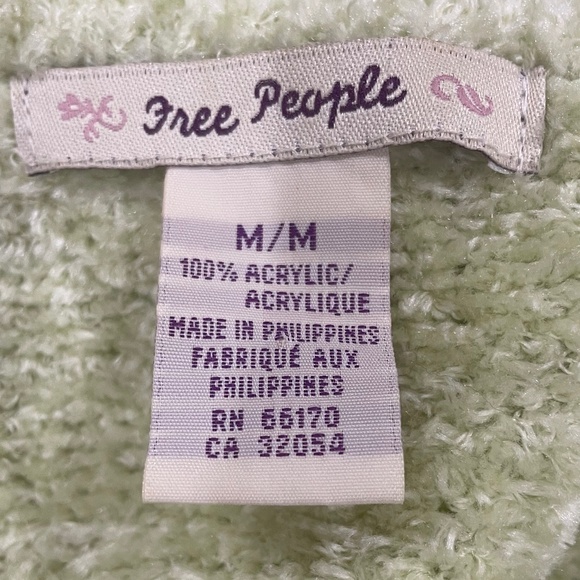 Free People Size M Light Green Chenille Cardigan Sweater - Picture 3 of 6
